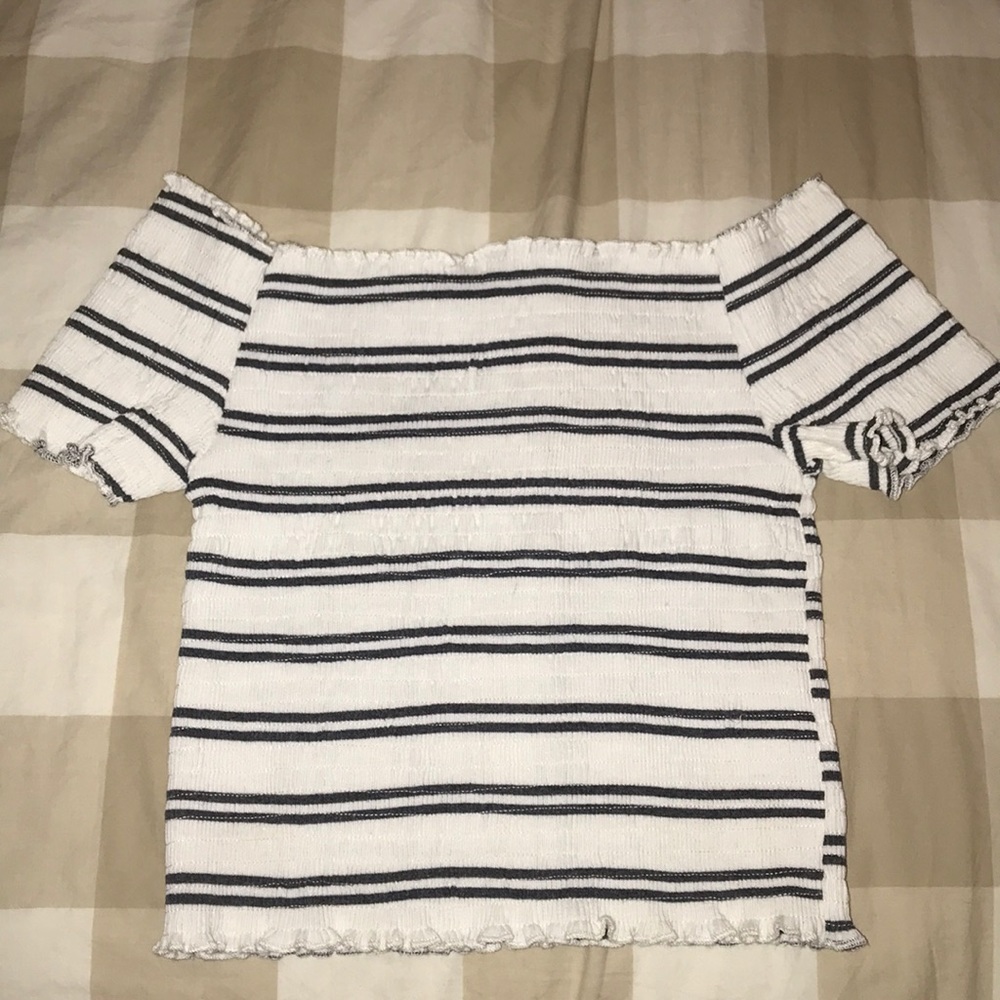 Cropped off the shoulder top